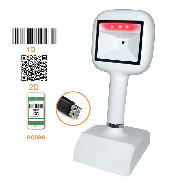 EDOO D42 Usb RS232 Omnidirectional Fast Scanning 1d 2d Qr Code Desktop Barcode Scanner Reader for Su