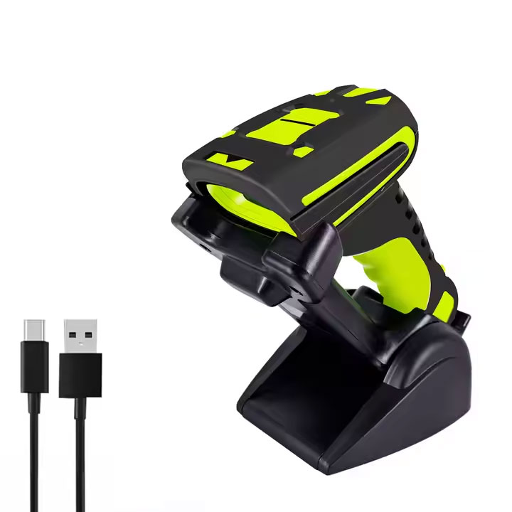 EDOO W50 Rugged Industrial 2D Barcode Scanner USB 2.4G Wireless QR Reader with Stand for Logistics &