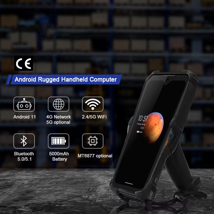 EDOO M82 Android Handheld 5G Mobile Terminal Pda IP68 1d 2d Barcode Scanner NFC Reader With Removeable Battery 5000mAh